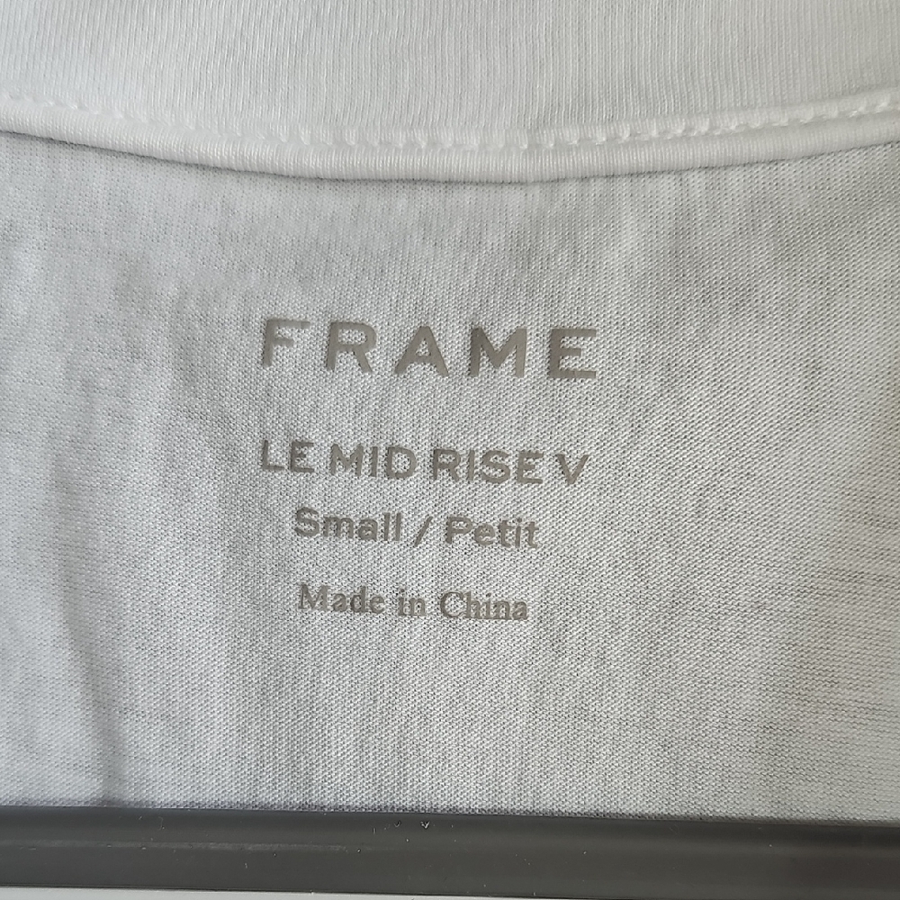 Frame Denim White V-Neck Cap Sleeve Tank - Picture 3 of 3